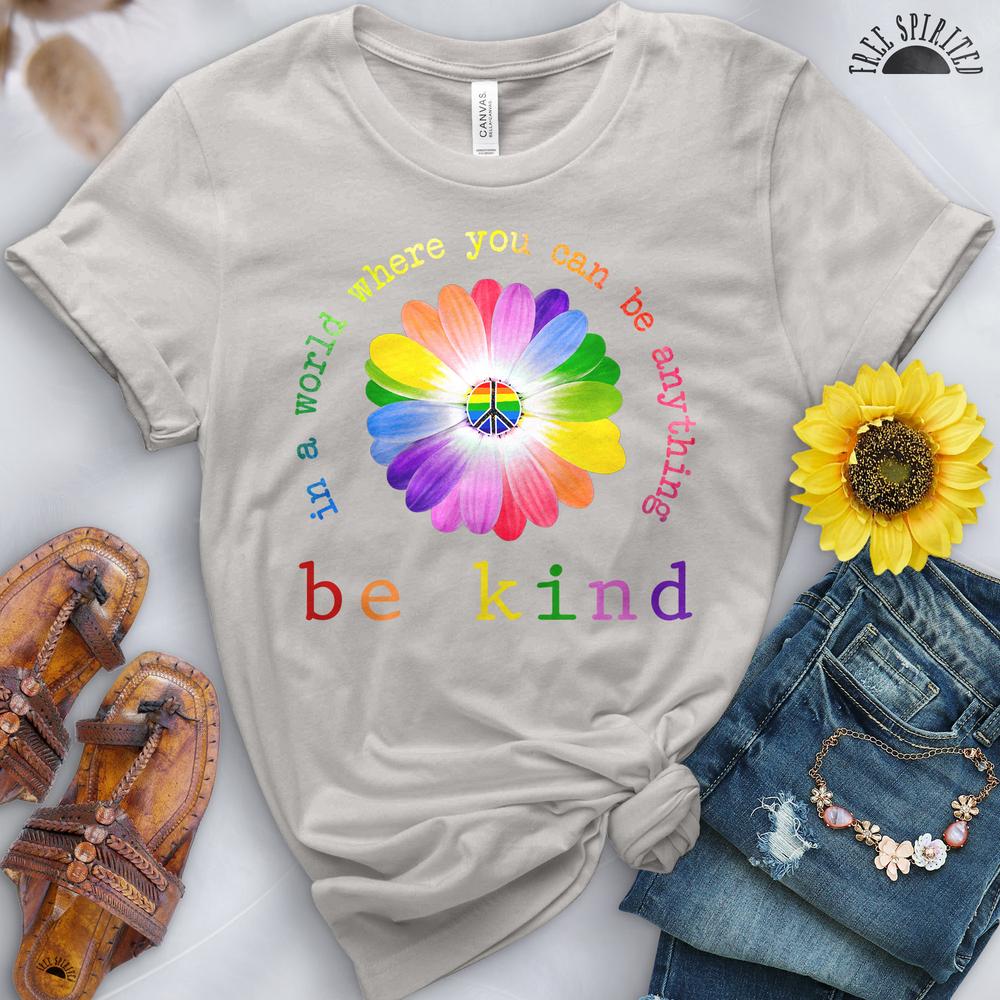 Be Kind Rainbow Sunflower Tee
